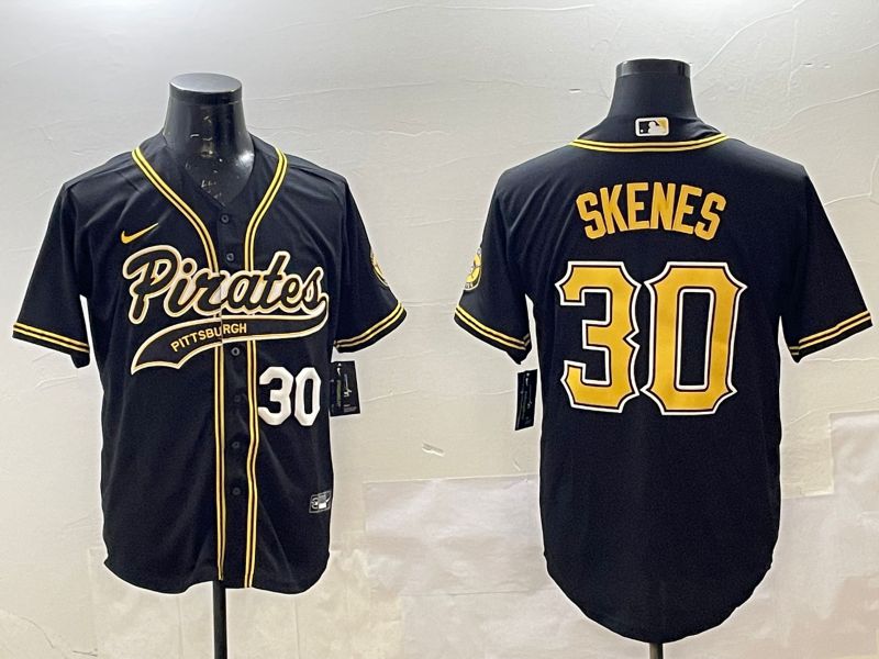 Men Pittsburgh Pirates #30 Skenes Black Joint Name Nike 2025 MLB Jersey style 1->pittsburgh pirates->MLB Jersey